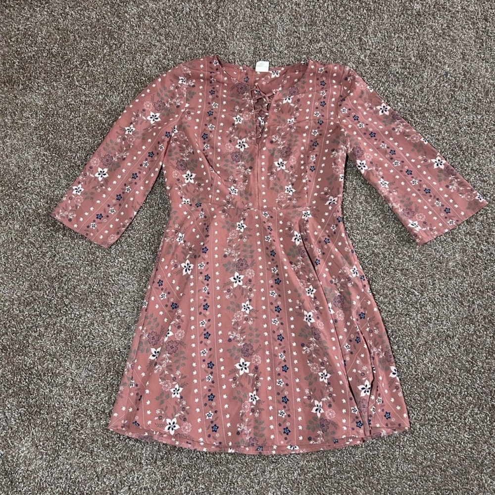 Pink Owl Floral patterned garment dress size:L
